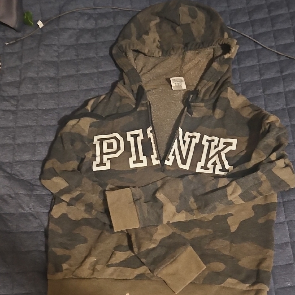 PINK Victoria's Secret Gray Camo Jacket